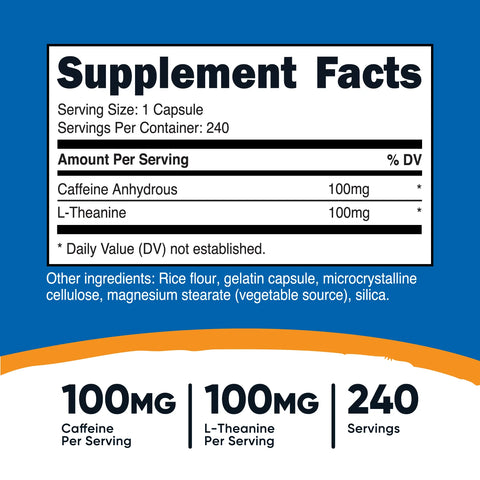 Nutricost Caffeine + L-Theanine Capsules
