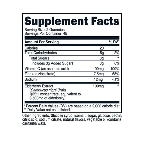 Nutricost Elderberry Gummies (with Vitamin C & Zinc)