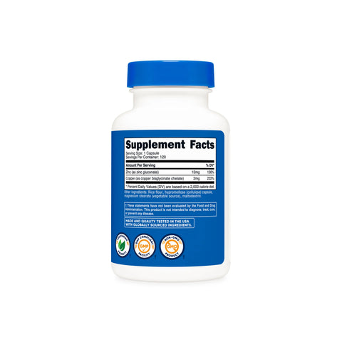 Nutricost Zinc + Copper Capsules