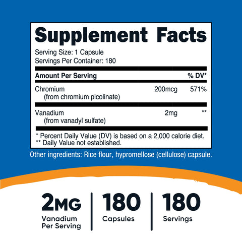 Nutricost Vanadium (With Chromium) Capsules