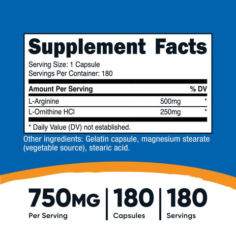 Nutricost L-Arginine L-Ornithine Capsules