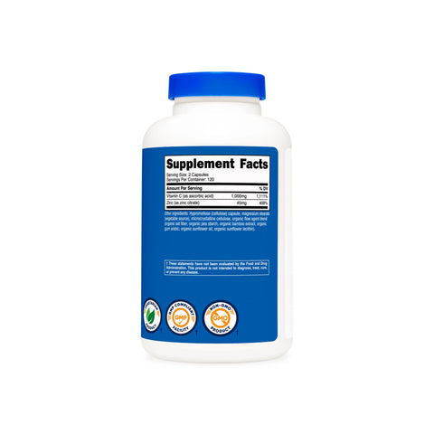 Nutricost Vitamin C (with Zinc) Capsules